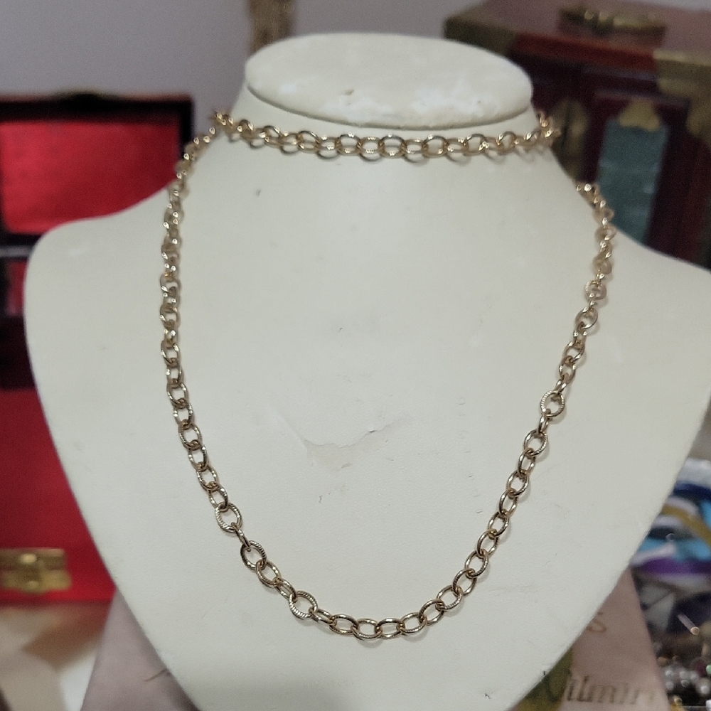 SARAH COVENTRY 32" GOLD CHAIN with Looking Glass Mirror Stamp